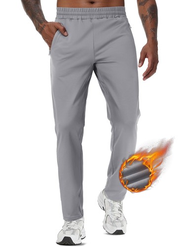 Men's Fleece Lined Jogger Sweatpants Water Resistant Winter Warm Athletic Pants - Picture 70 of 76