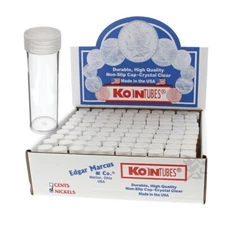 OnFireGuy 100pcs Coin Storage Tubes | Nickel Coin Tubes Round Tubes Screw-on Lid