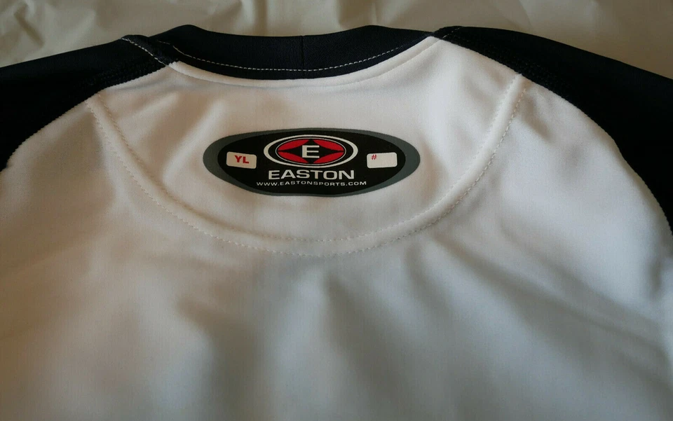 Easton Youth Boy Large (14.5in Pit to Pit/ Long 22in)  Bio-Dri  Shirt Navy/White - Image 4 of 4
