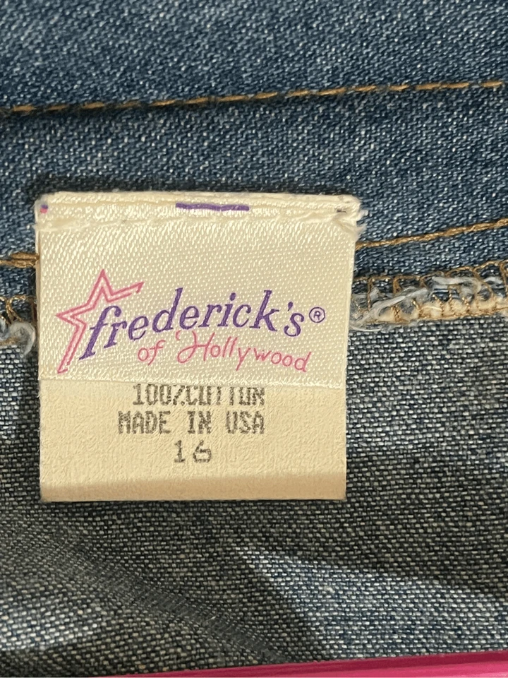 Corbata corsé Fredricks of Hollywood 100 % algodón vintage años 80-90 denim manga 3/4 Foto 4 de 4