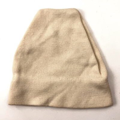 Retro Ivory Off White Pointy Ski Hat Cotton Blend