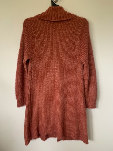 TAKING SHAPE LONG SLEEVE WIDE COLLAR OPEN FRONT ORANGE CARDIGAN SIZE 14 16 AU - Picture 2 of 3