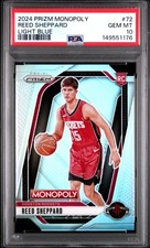 2024 Panini Prizm Monopoly Reed Sheppard LIGHT BLUE PRIZM RC (#'d /249) (PSA 10)