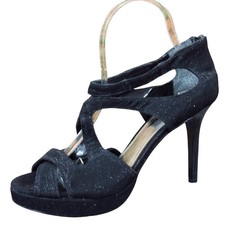 Touch of Nina Women Heel Size 8 Evening Wedding Formal Shimmer Black Fabric