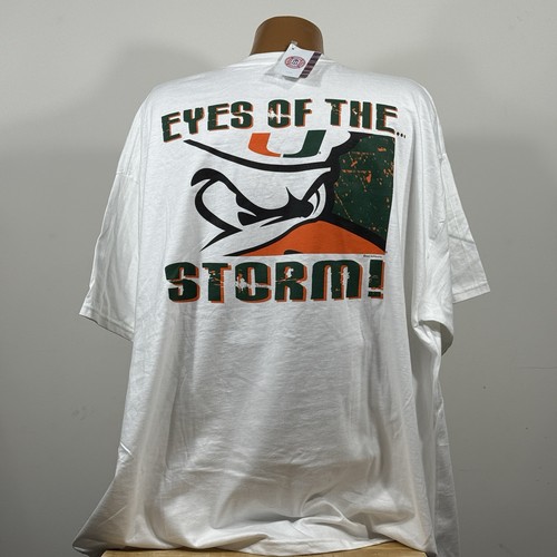Vintage Miami Hurricanes T Shirt Eyes Of The Storm Size 3XL 2006 New NWT - Picture 2 of 11