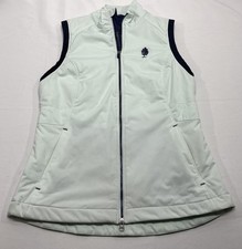 ZERO RESTRICTION WOMEN'S GOLF VEST SIZE MEDIUM FULL ZIP MINT GREEN COURSE LOGO