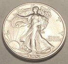 1923 S WALKING LIBERTY SILVER HALF CHOICE AU / BU