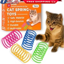 Interactive Cat Spring Toys 12 Pack Spiral Coil Indoor Play Boredom Relief New