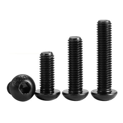 M1.6 bis M12 Linsenkopfschrauben DIN 7380 Innensechskant Linsenkopf 12.9 Schwarz