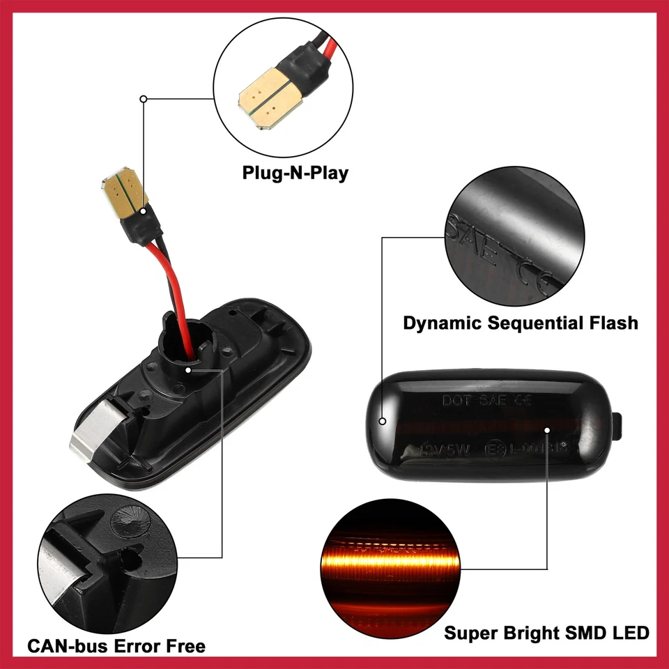 1 Pair Car LED Side Marker Lights 8E0949127 for Audi A4 S4 RS4 B6 B7 B8 - Image 3 of 4