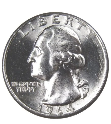 1964 D Washington Quarter BU Uncirculated Mint State 90% Silver 25c 🇺🇸 Coin