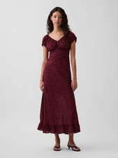 Gap-V-Neck Ruffle Hem Maxi Dress