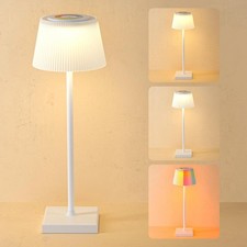 RGB Cordless Table Lamp Battery Operated LED Desk Lamp 3 Color Stepless Dimming