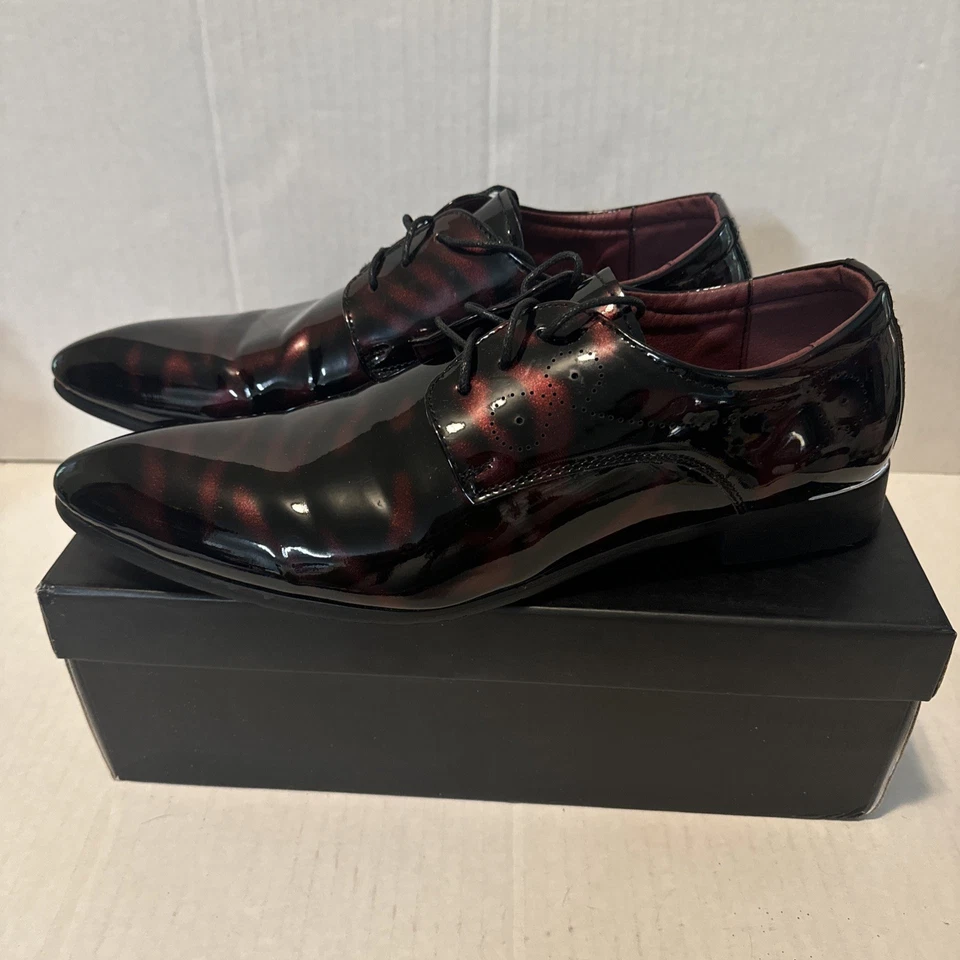 Vestido Oxford Masculino Moda Negócios Sapato Apontado Preto com Cadarço Tamanho EUA 11 - Imagem 2 de 4