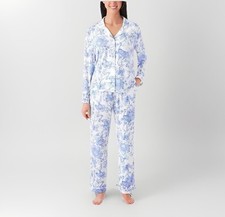 Member's Mark Women's Notch Collar Pajama Set Size Large Blue Floral