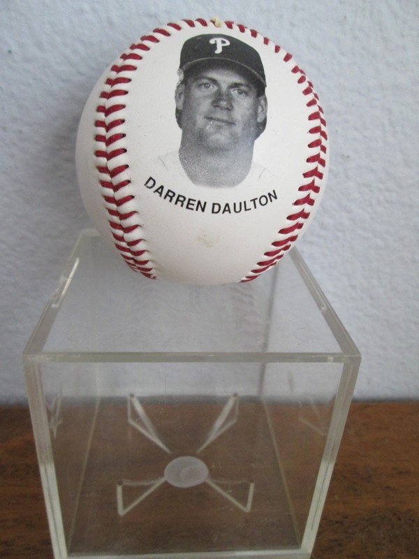PHOTO Baseball 1994 Darren Daulton & Phillies Logo with display case