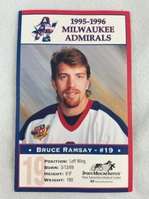 IHL 1995-96 Milwaukee Admirals Hockey Postcard #19 Bruce Ramsay