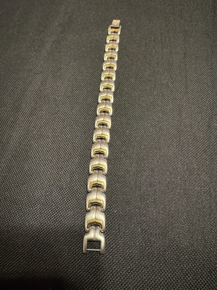 Sabona Duel Elite Unisex Two Toned Stainless Steel 7” Bracelet - Image 2 of 4