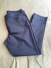 Chaps Women's Blue Trousers Dress Pants Perfectly Polished Slim smart work Navy