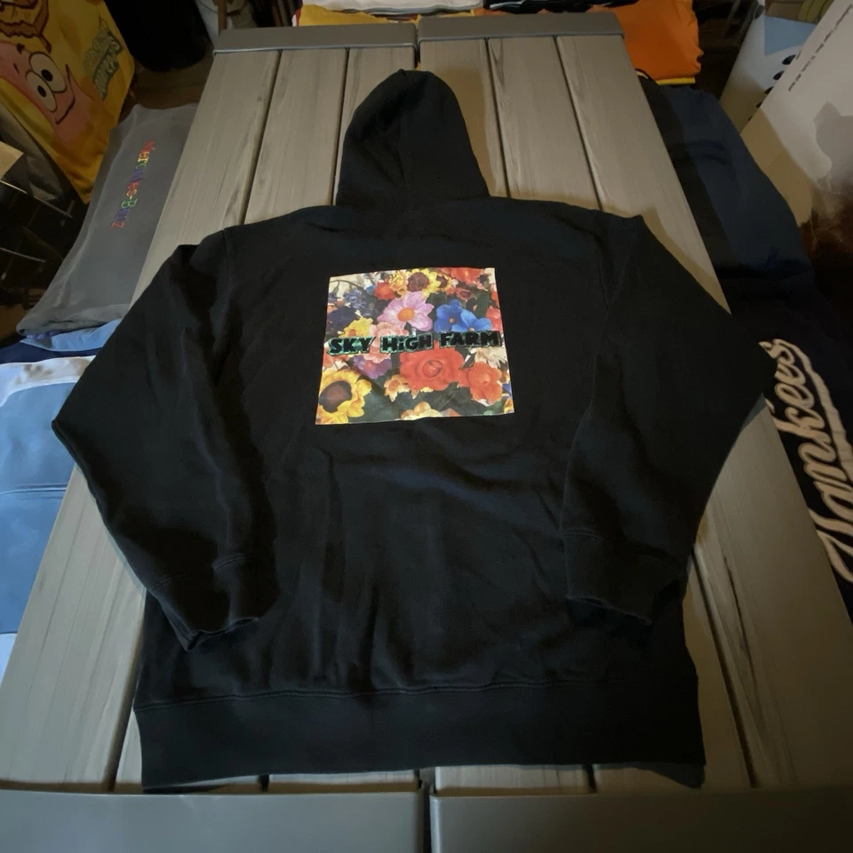 Sky High фермы товаров цветок толстовка с капюшоном размер большой двусторонний Нью-Йорк мега редкая - Изображение 2 из 4