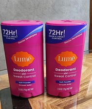 2 Lume Deodorant Plus Sweat Control - Smooth Solid Stick-Soft Powder- Ret 34
