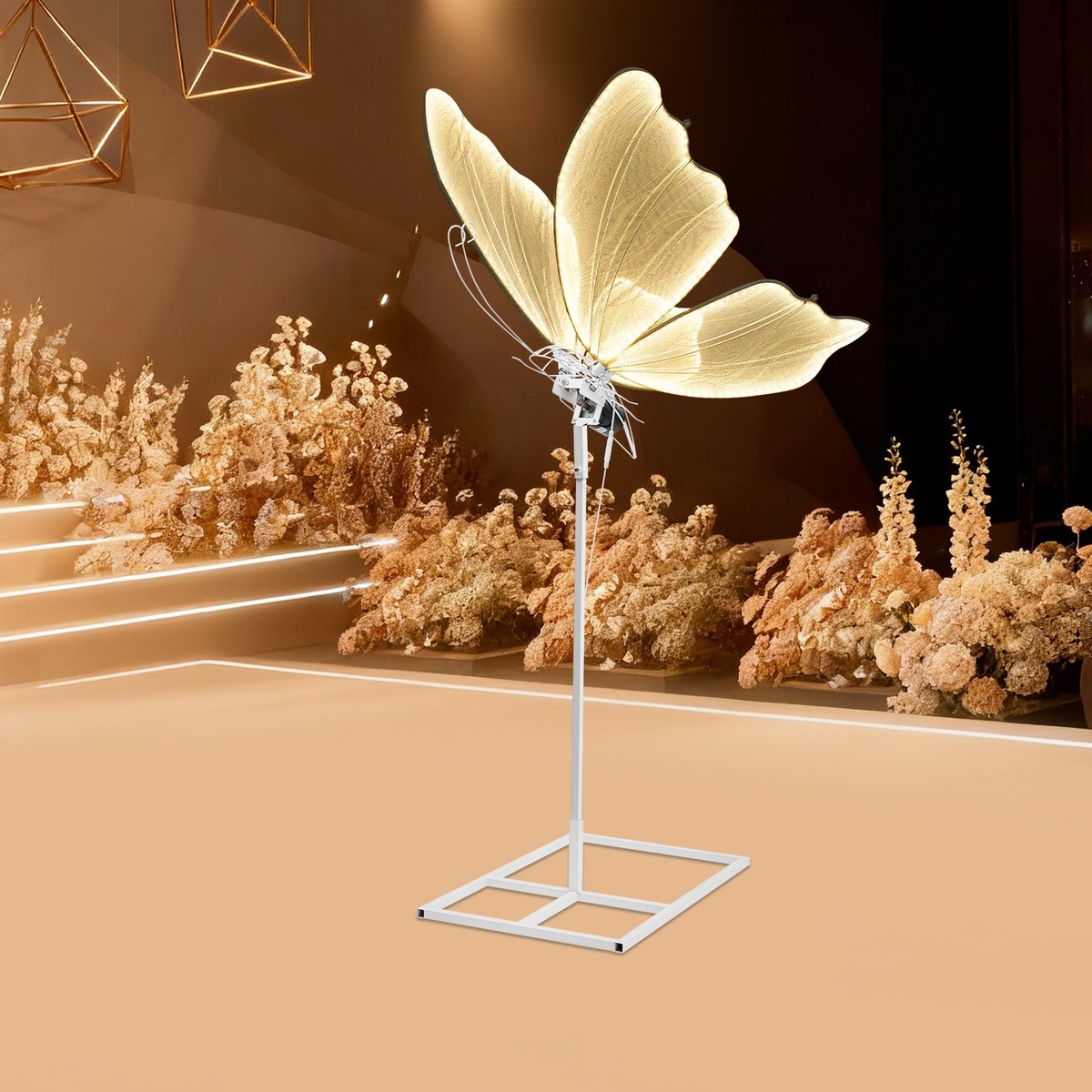 Electric Butterfly Floor Lamp Wedding Decor Standing Lamp LED Warm
