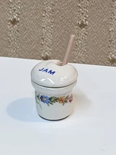 MINIATURE JAM CONTAINER WITH SPOON FOR MINIATURE DOLLHOUSE
