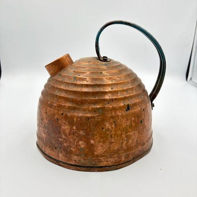 Vintage Solid Copper Beehive Kettle Pot Made in USA Rustic Farmhouse Primative