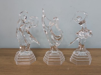 Vintage RCR Royal Bergkristall Glas Kristall Ballett Tanzen Figuren X3