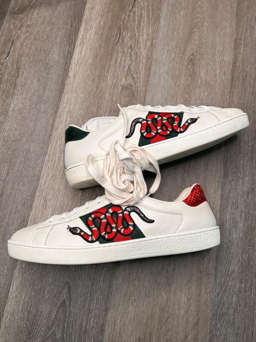 Gucci Ace Sneaker Embroidered Snake size 8.5 men authentic