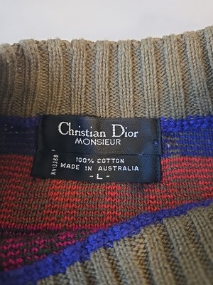 Vintage Rare CHRISTIAN DIOR MONSIEUR Colorful Knit Sweater