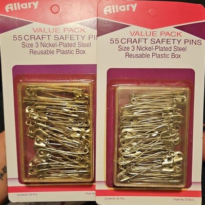 Allary 55 Safety Pins Value Pack Size 3 Nickel-Plated Steel Craft DT823
