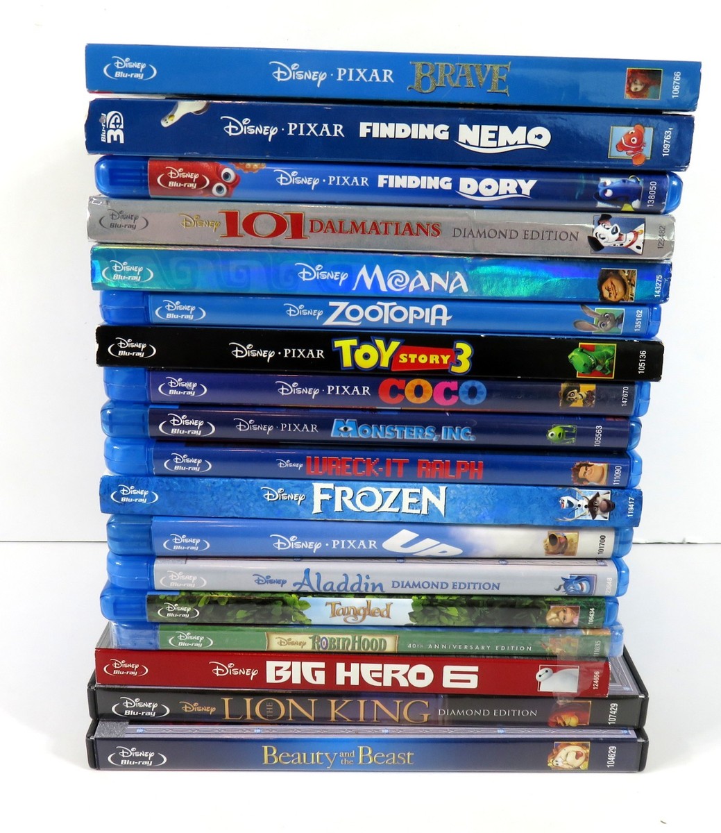 Disney Pixar Blu-Ray DVD Movies Lot of 18 Beauty Beast Frozen Lion