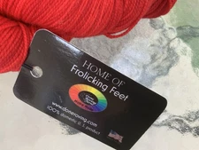 1 Hank Of Done Roving Yarns - Crazy For Crimson Red Superwash Merino 480 Yards