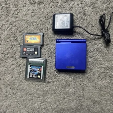 Nintendo Game Boy Advance SP AGS 001 Cobalt Blue Handheld System (Games,charger)