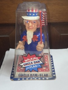 NEW unused walking Uncle Sam Durham Industries wind up toy patriotic in box