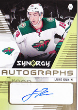 2017-18 Upper Deck Synergy Luke Kunin Auto Autographs Minnesota Wild 17-18