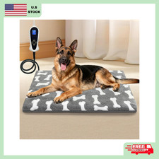 Large Dog Heating Pad,34x21 in Heated Dog Bed with Constant Heat  Auto Modes  ME