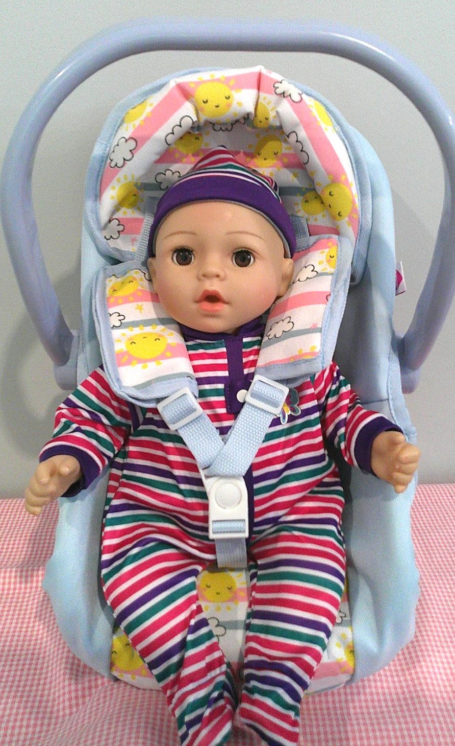 Adorable Vinyl & Cloth Adora Baby Doll and Adora Carrier/Car