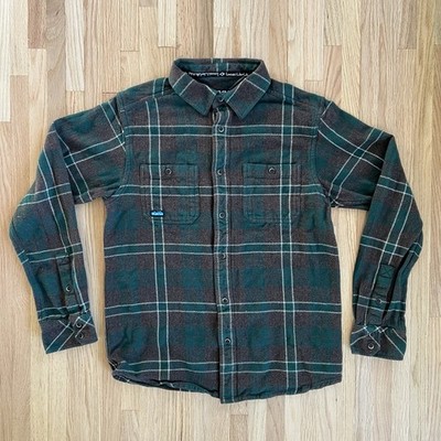 Kavu Big Joe Shady Pine Men s Flannel Size Small Plaid Green