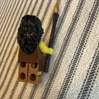 LEGO Minifigure w/ Spear & Round Shield, Brown Armor Outfit, Black Hair — photo 3