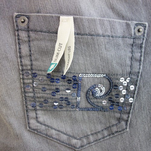 Damen Jeans Grau PIERRE CARDIN Hose Jeanshose Straight Slim Glitter Np 99 Neu - Bild 6 von 10