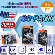 35pt Magnetic Trading Sports Card Holders One-Touch Hard UV Protection 30 Pack ⭐