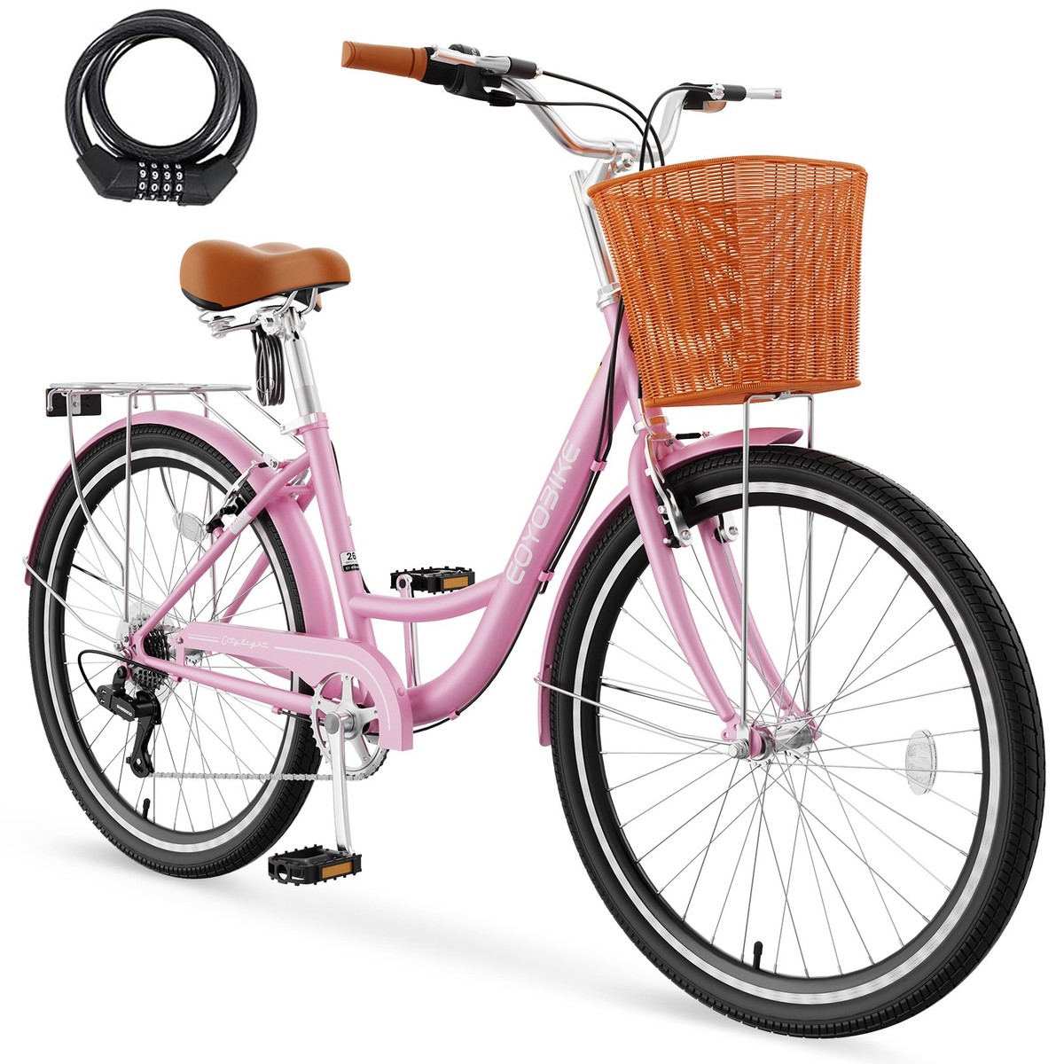 【naa】ビセラ NAIZEA 26” 7 Speed Bike for Adults Beach Cruiser Bike Commuter