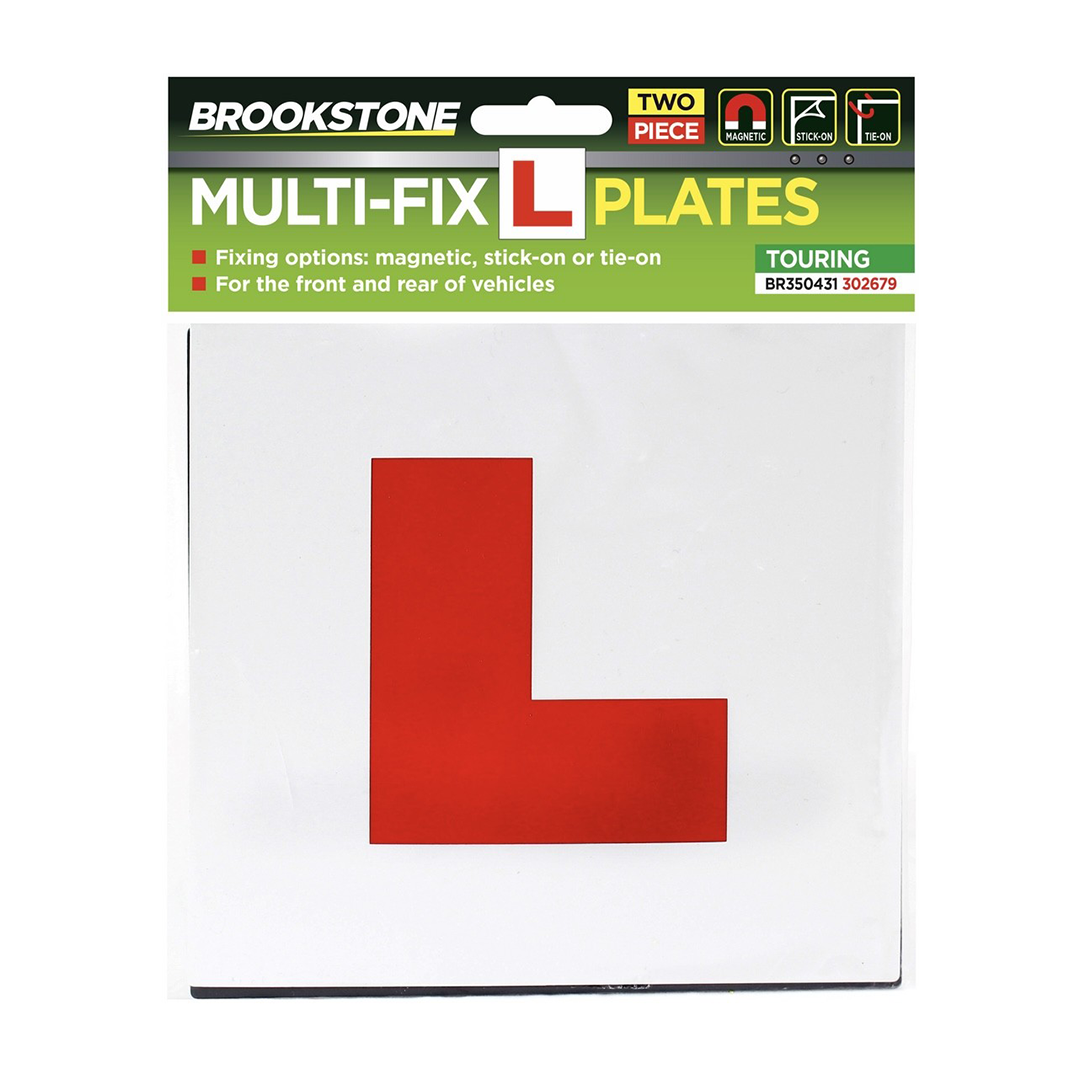 Multifix Learner Driver L Plate - 2 Pack Magnetic Stick On Tie On