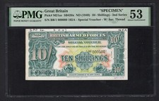 Great Britain 10 Shillings ND(1948) PM21as  Specimen  About Uncirculated