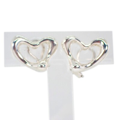 [Used] TIFFANY 925 Open Heart Earrings/g428-66