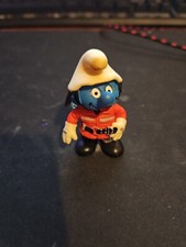 SMURFS Fireman 20465 Firefighter Rare Vintage Figure Peyo PVC Toy With Tag