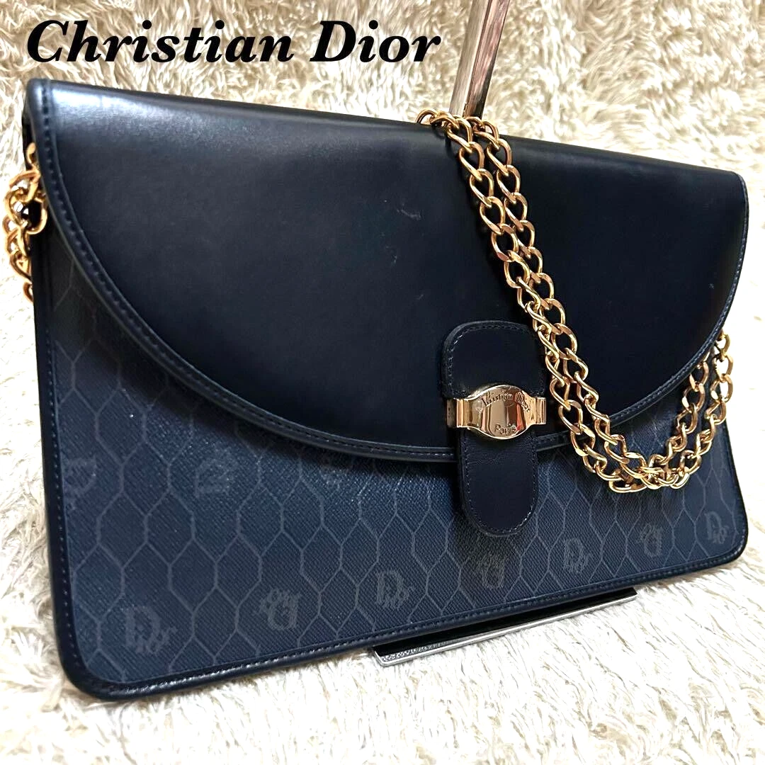 Sac bandoulière chaîne Christian Dior motif nid d'abeille quincaillerie dorée 250419