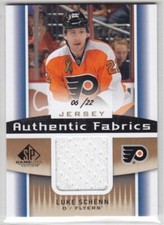 2013-14 UD SPGU LUKE SCHENN GOLD JERSEY /22 GAME USED SP Authentic Fabrics Flyer